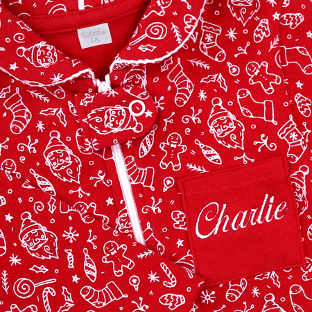 Personalised Christmas Baby Sleepsuit
