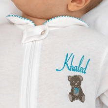 Load image into Gallery viewer, Teddy Bear Clever Zip Boy Sleepsuit
