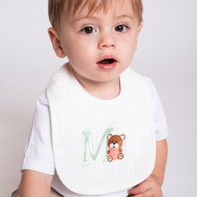 Load image into Gallery viewer, Personalised Cotton Muslin Bib Pack of 2
