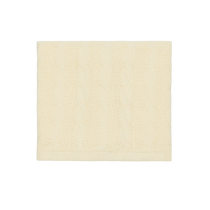 Cream Cable Fleece-Lined Blanket