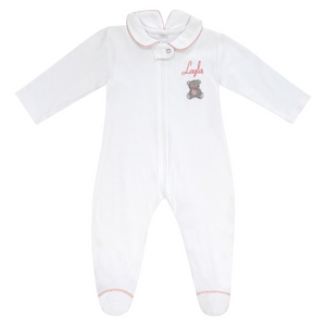 Teddy Bear Clever Zip Girl Sleepsuit