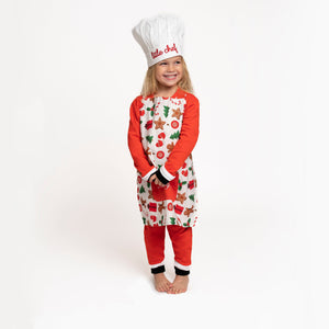 Little Chef's Christmas Apron with Hat