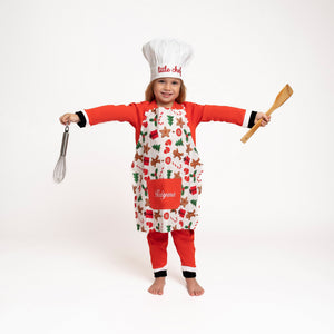 Little Chef's Christmas Apron with Hat