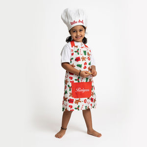Little Chef's Christmas Apron with Hat