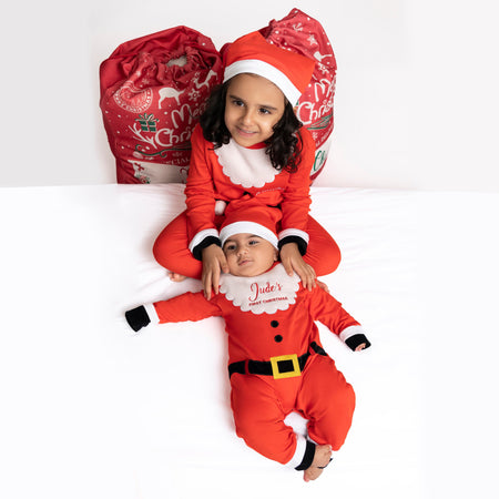 Organic Cotton Santa Baby Romper