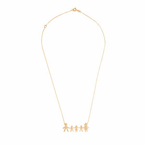 Family of Five Gold Necklace