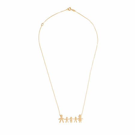 Family of Five Gold Necklace