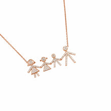 Load image into Gallery viewer, Family of Four Diamond Necklace
