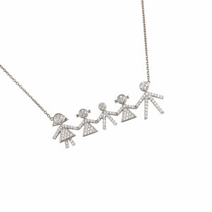 Family of Five Diamond Necklace