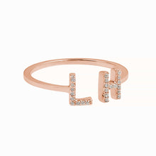 Load image into Gallery viewer, Two Initials Diamond Ring

