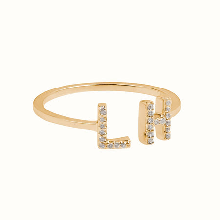 Two Initials Diamond Ring