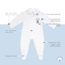 Load image into Gallery viewer, Teddy Bear Clever Zip Boy Sleepsuit
