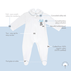 Teddy Bear Clever Zip Boy Sleepsuit