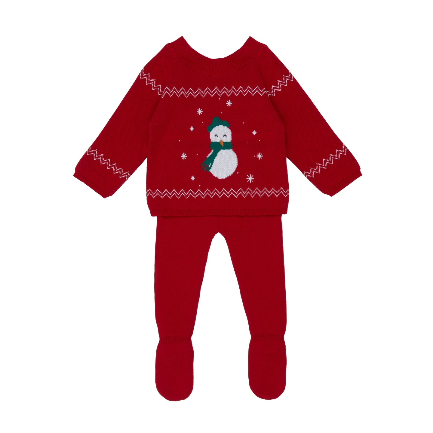 Snowman Baby Knit Set