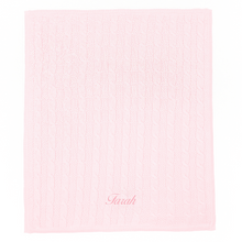 Load image into Gallery viewer, Pink Cable Knit Baby Blanket

