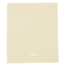 Load image into Gallery viewer, Cream Cable Fleece-Lined Blanket
