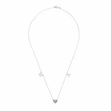 Load image into Gallery viewer, Two Initials Gold with One Diamond Heart Necklace
