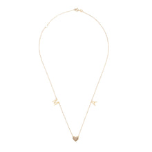 Load image into Gallery viewer, Two Initials Gold with One Diamond Heart Necklace
